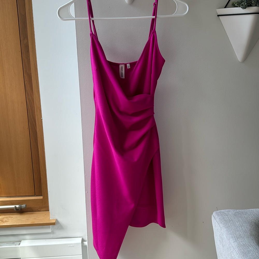 Pink Spaghetti Strap Mini Dress